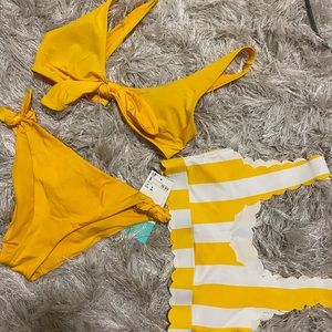A bikini set with 2 tops. All 3 pieces